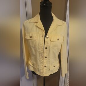 Women's Chadwicks Light Yellow Jean Jacket, Size 6